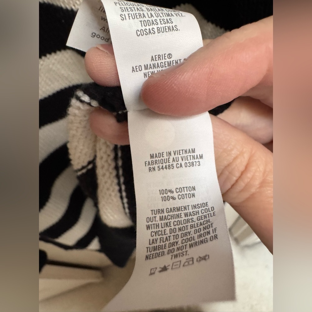 Aerie Oversized Bistro Sweater Black & White Stripe - Picture 5 of 6